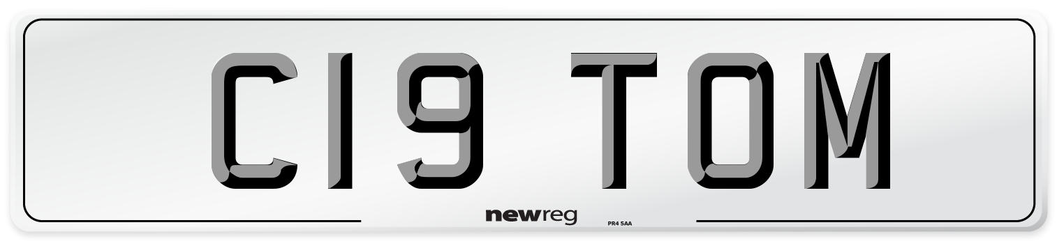 C19 TOM Number Plate from New Reg